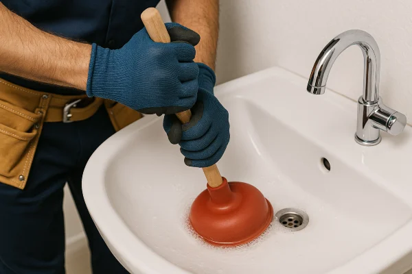 a male technician tightening a ball valve from The Leander Plumber - Company in Cedar Park, TX - Cedar Park TX
