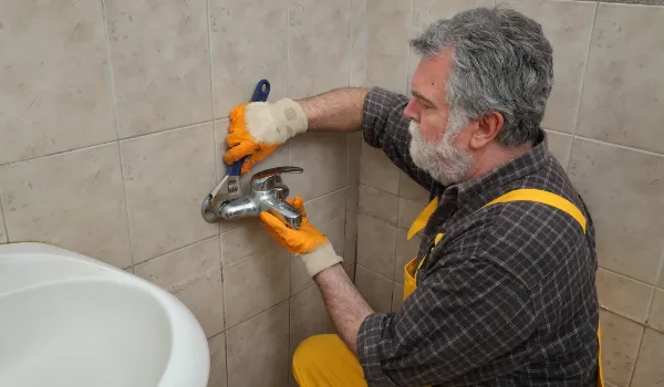 a male plumber technician smiling at the camera from The Leander Plumber - Company in Leander, TX - garbage disposal replacement