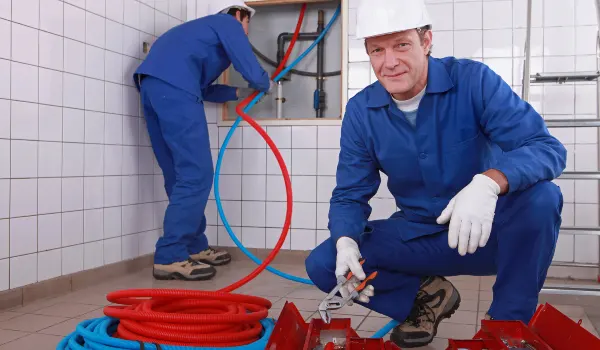 male plumber fixing a bathroom faucet from The Leander Plumber - Company in Leander, TX - residential sewer cleaning
