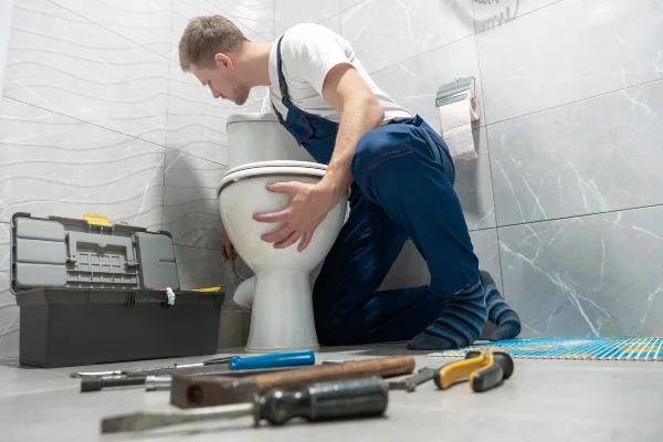 a male plumber uncloging a sink from The Leander Plumber - Company in Leander, TX - residential sewer cleaning